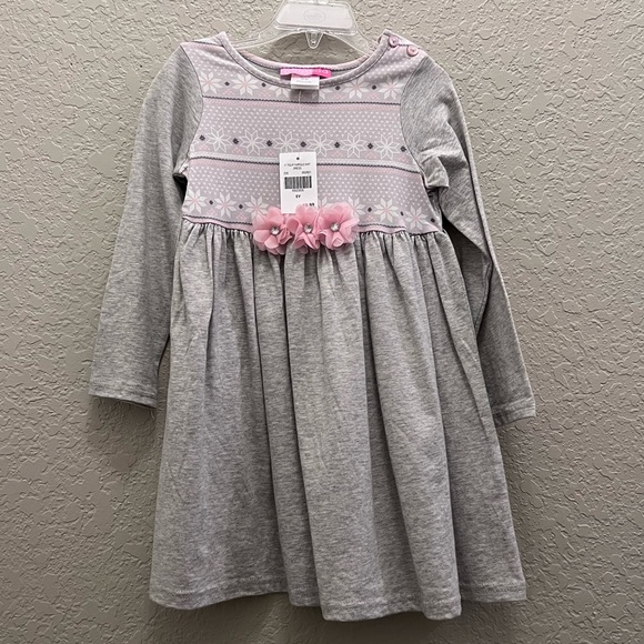 Good Lad Other - NEW Girls Good Lad Pink & Grey Long Sleeve Knit Dress 5T - NWT